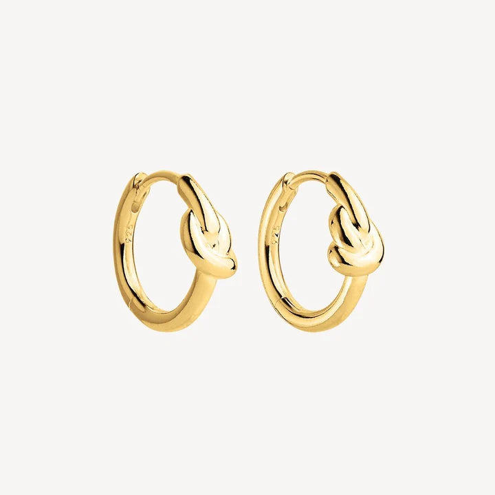 Najo Nature’s Knot Gold Plated Huggie Earrings