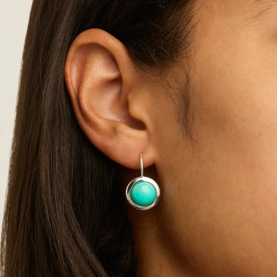 Najo Husk Sterling Silver Turquoise Drop Earring