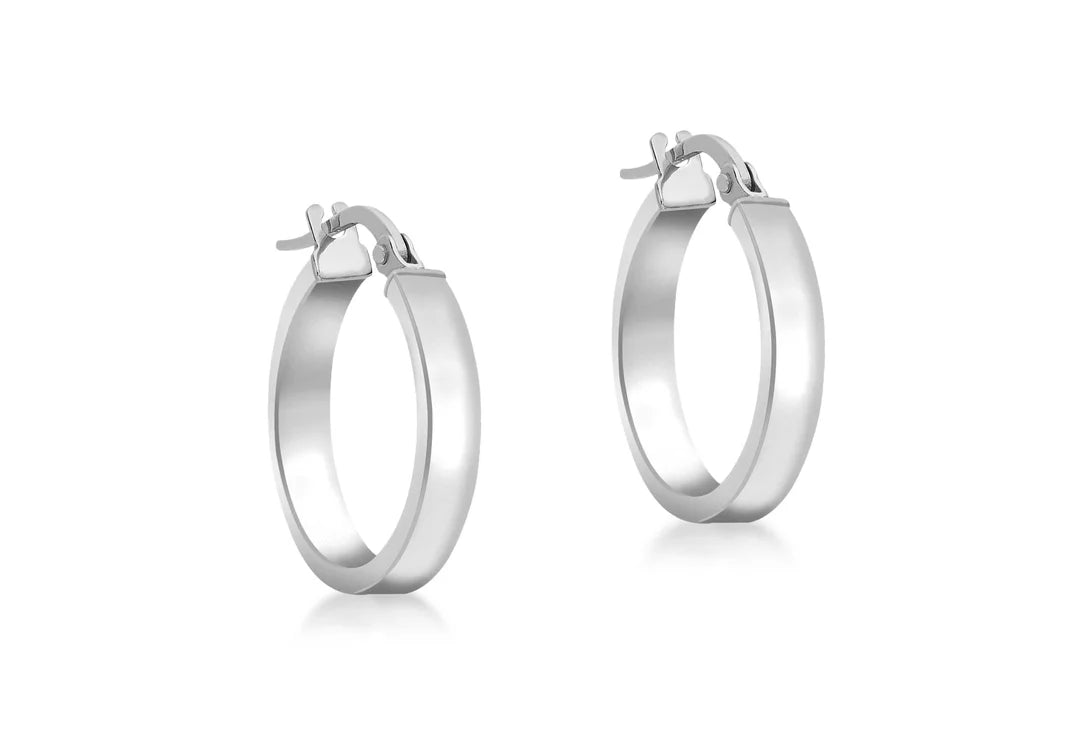 Sterling Silver Square Hoop Earrings