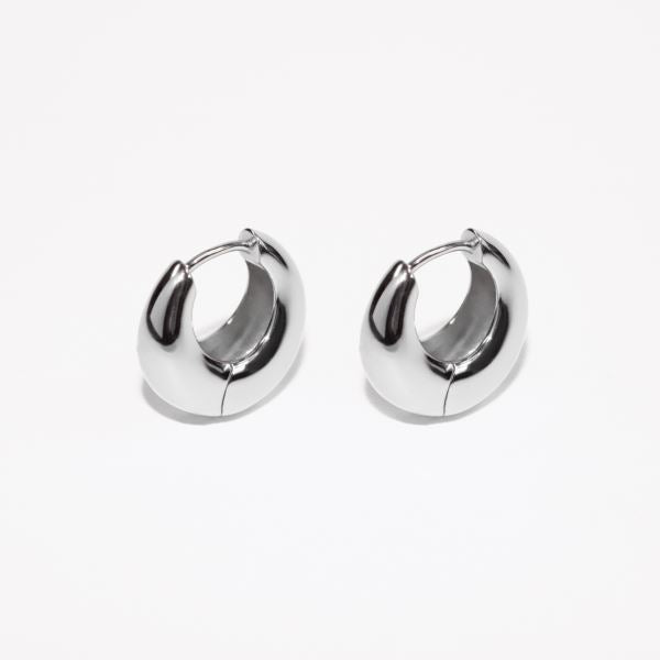 Sterling Silver Crescent Shaped Huggie Earrings