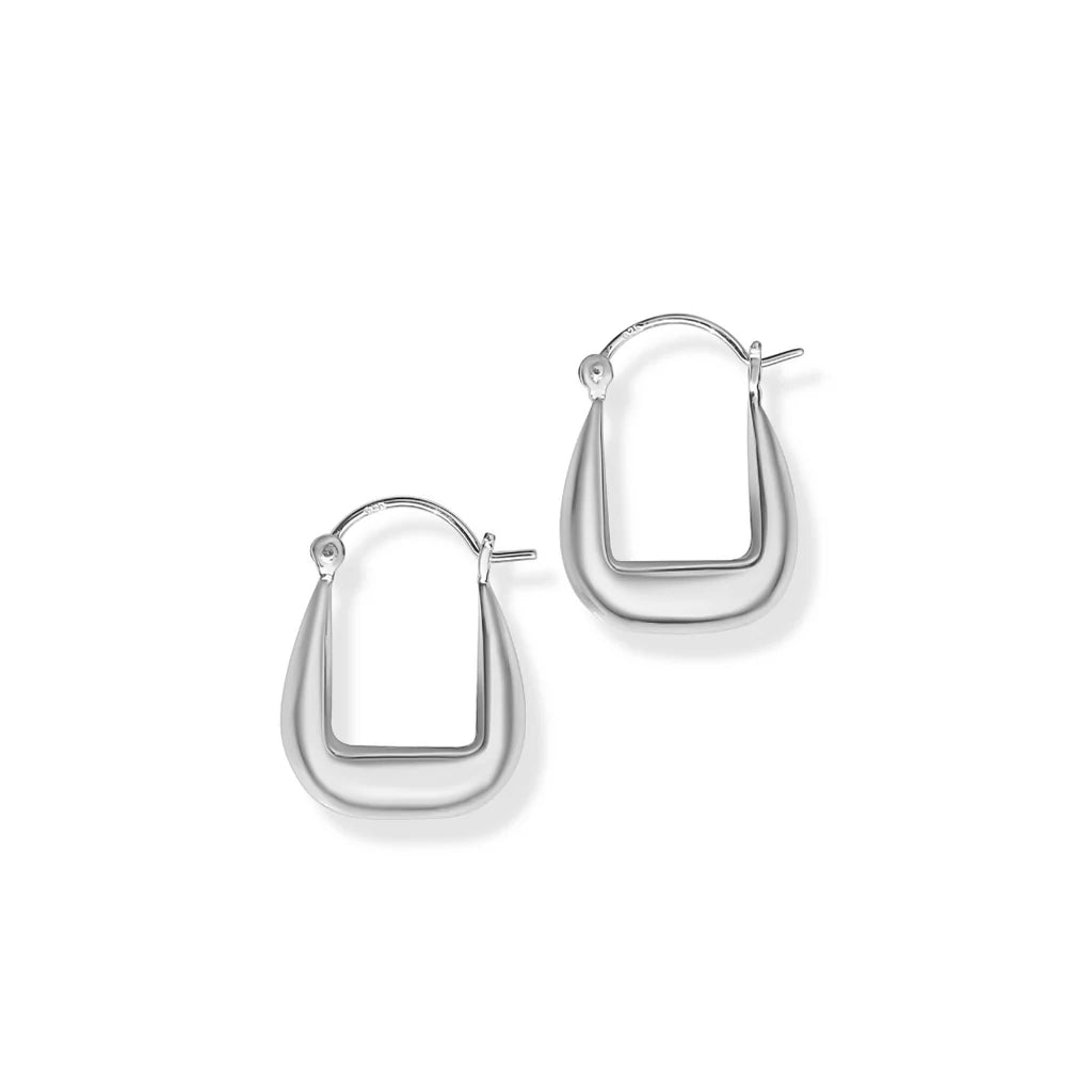 Sterling Silver Bijoux U Hoop Earrings