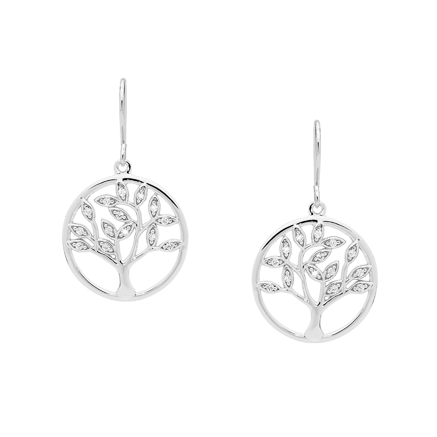 Sterling Silver Tree of Life Hook Earrings