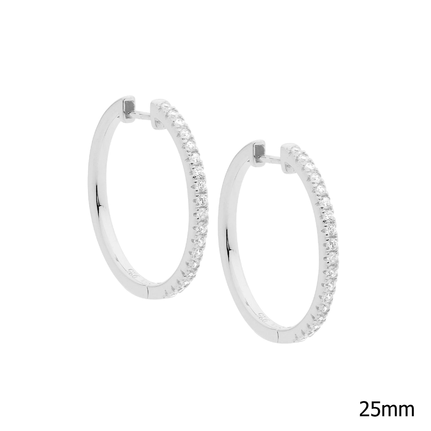 Sterling Silver Cubic Zirconia Hoops