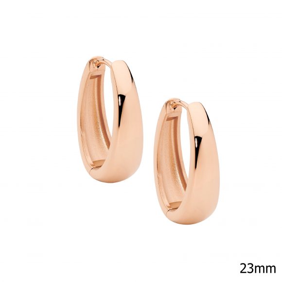 Rose Gold Plate Steel Hoop Earrings