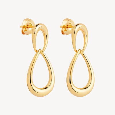 Najo Gold Plated Vivante Drop Earrings (Grande)