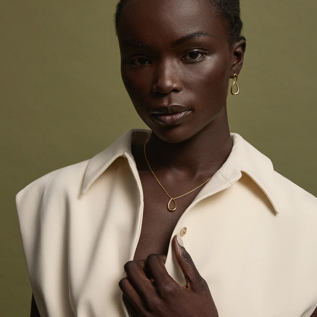 Najo Gold Plated Vivante Drop Earrings (Grande)