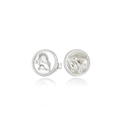 Evolve Jewellery Silver Kiwi Coin Studs