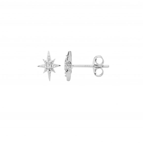 Sterling Silver Starburst Stud Earrings