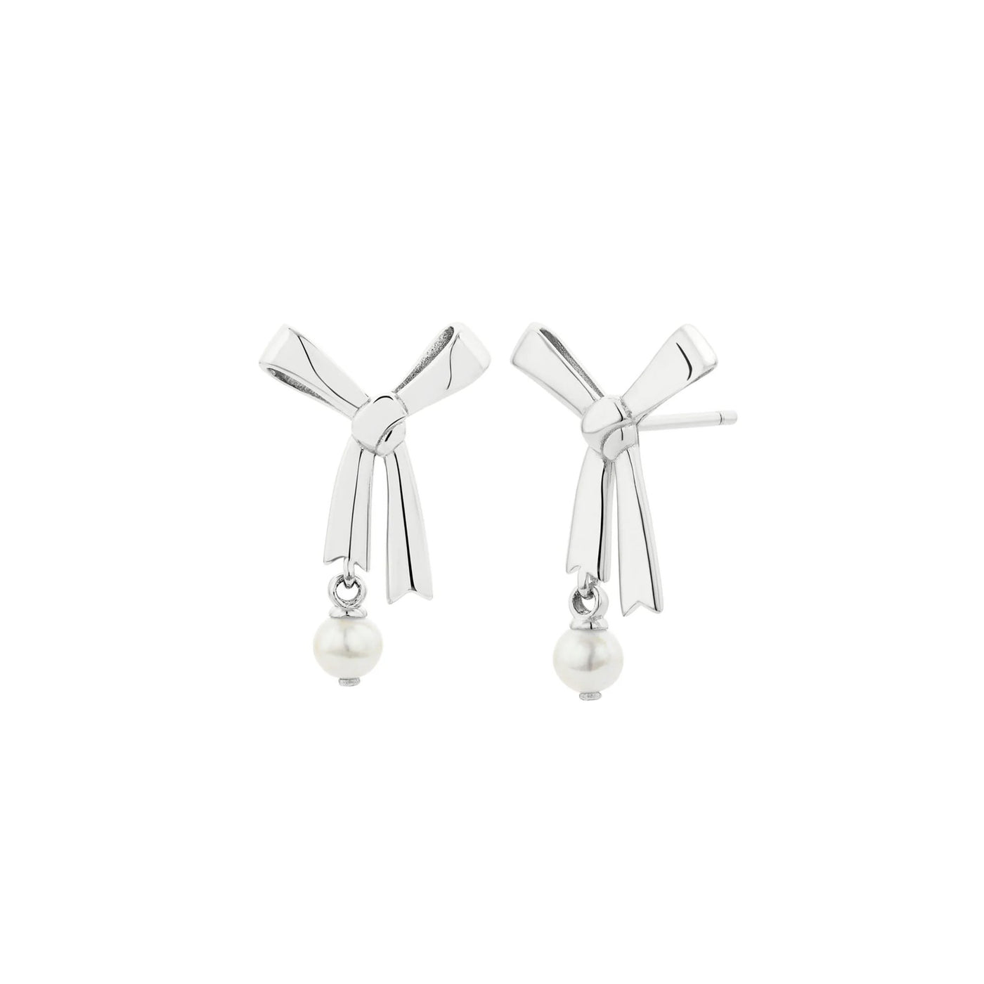 Karen Walker Sterling Silver Bow Studs with Pearl