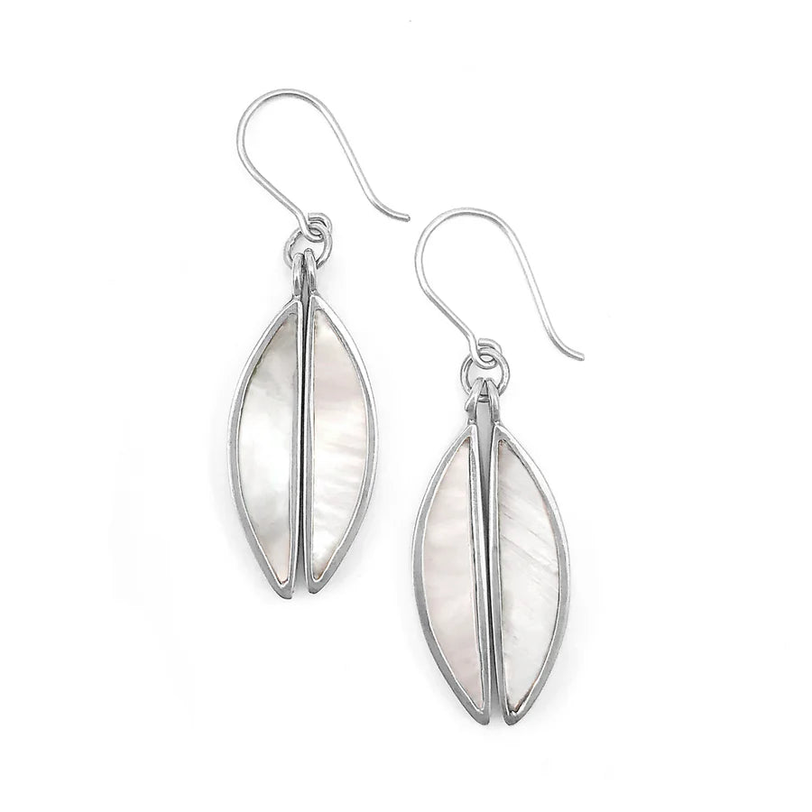 Nick Von K Silver Antipodes Earrings with Mother of Pearl
