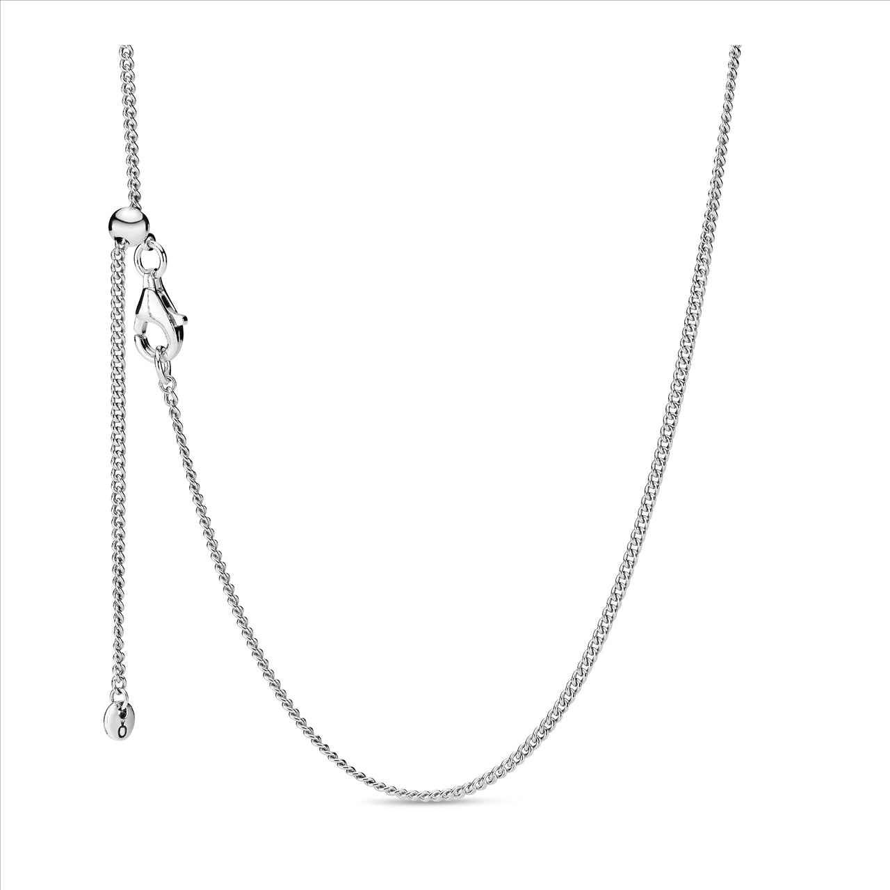 Pandora Adjustable Silver Curb Chain Necklace