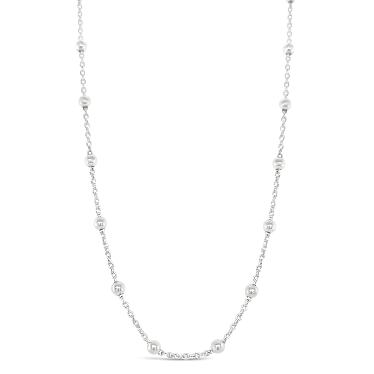 Sterling Silver Cable & Ball Necklace