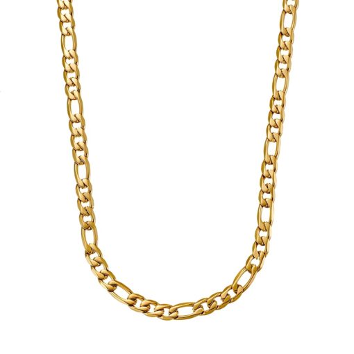 Stainless Steel Figaro Gold Plate Chain