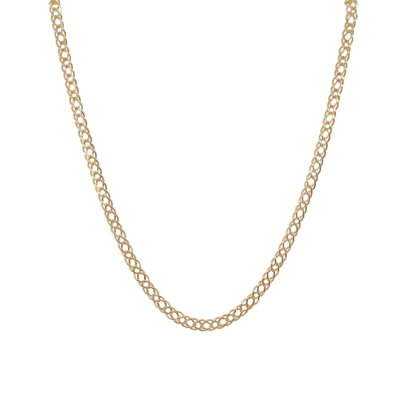 9ct Yellow Gold Silver Bonded Double Curb Chain