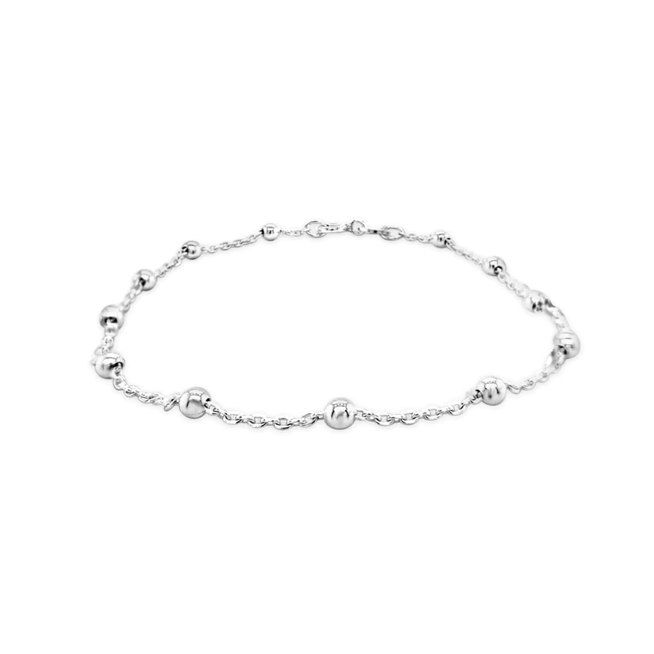 Sterling Silver Ball & Cable Bracelet