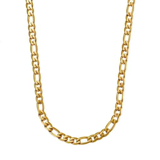 Stainless Steel Gold Plate Figaro Chain