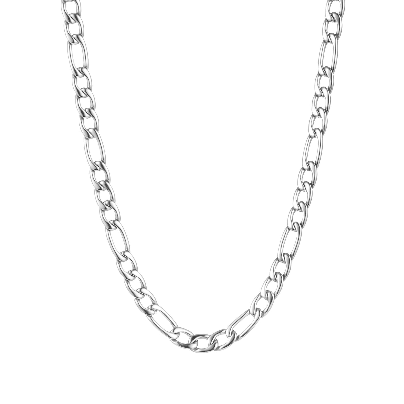 Polished Stainless Steel Figaro Chain