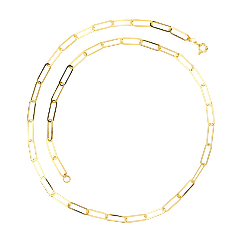 9ct Yellow Gold Bonded Silver Paperclip Chain