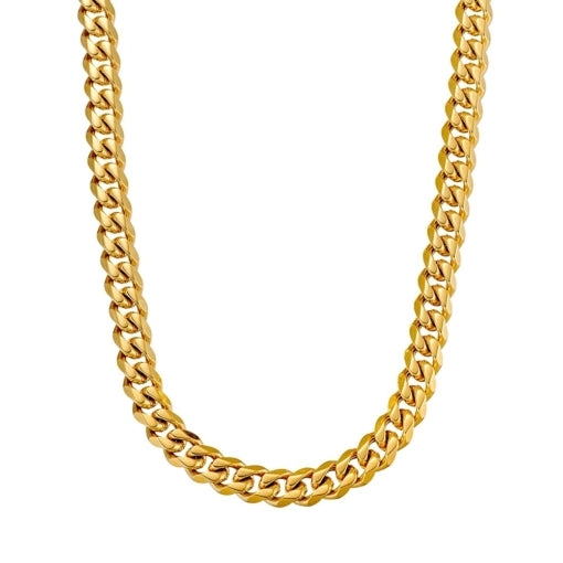 Stainless Steel Gold Plate Heavy Cuban Chain