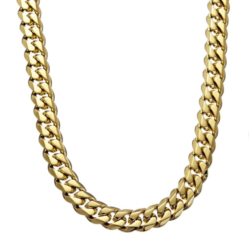 Blaze Stainless Steel Gold Plated Cuban Link Chain