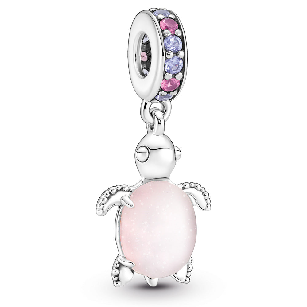 Pandora Murano Glass Pink Sea Turtle Dangle Charm