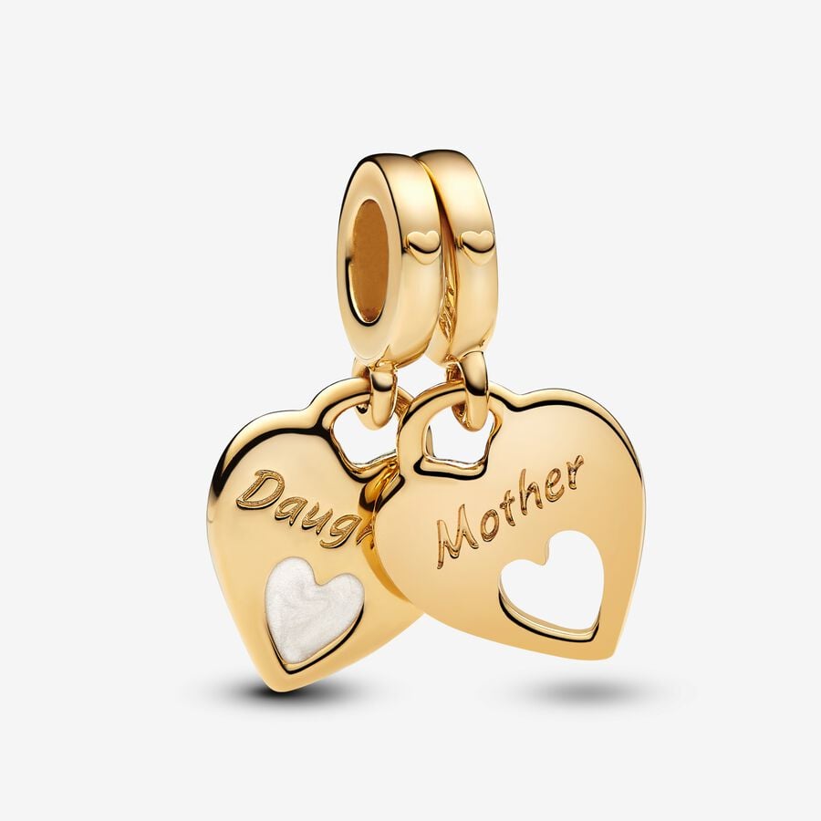 Pandora Mother & Daughter Double Heart Split Dangle Charm