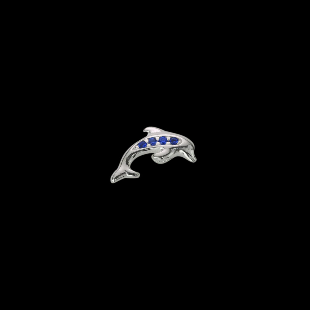Sterling Silver STOW Sapphire Dolphin Charm (Friendship)