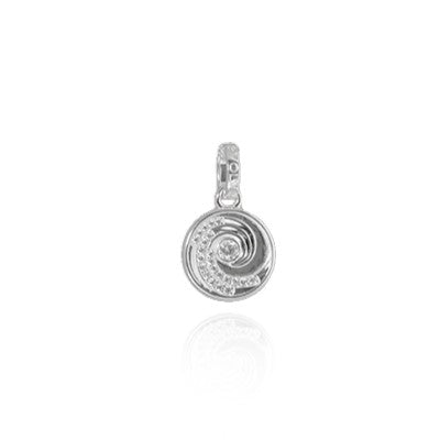 Evolve Jewellery Silver Ocean Wave Coin Pendant Charm (Confident)