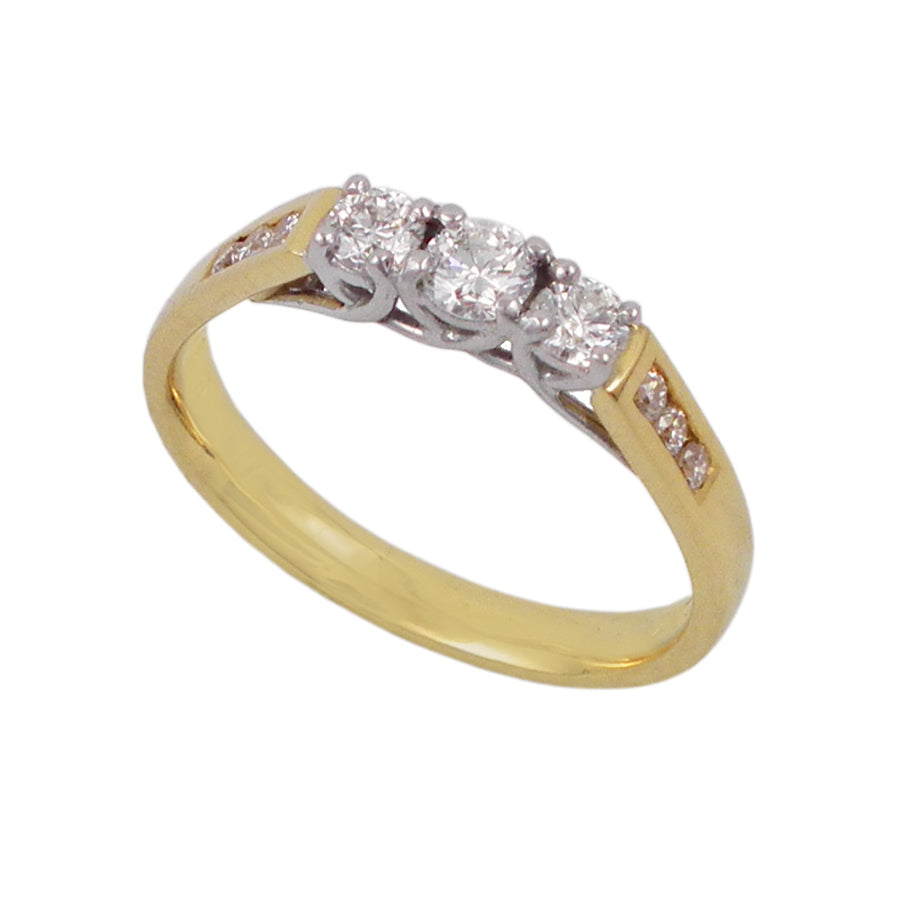 9ct Yellow Gold Three Stone Diamond Ring