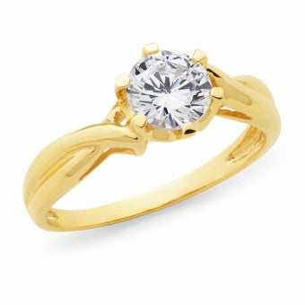 9ct Yellow Gold Solitaire with CZ