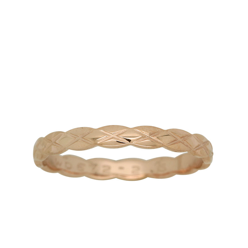 9ct Rose Gold Patterned Band