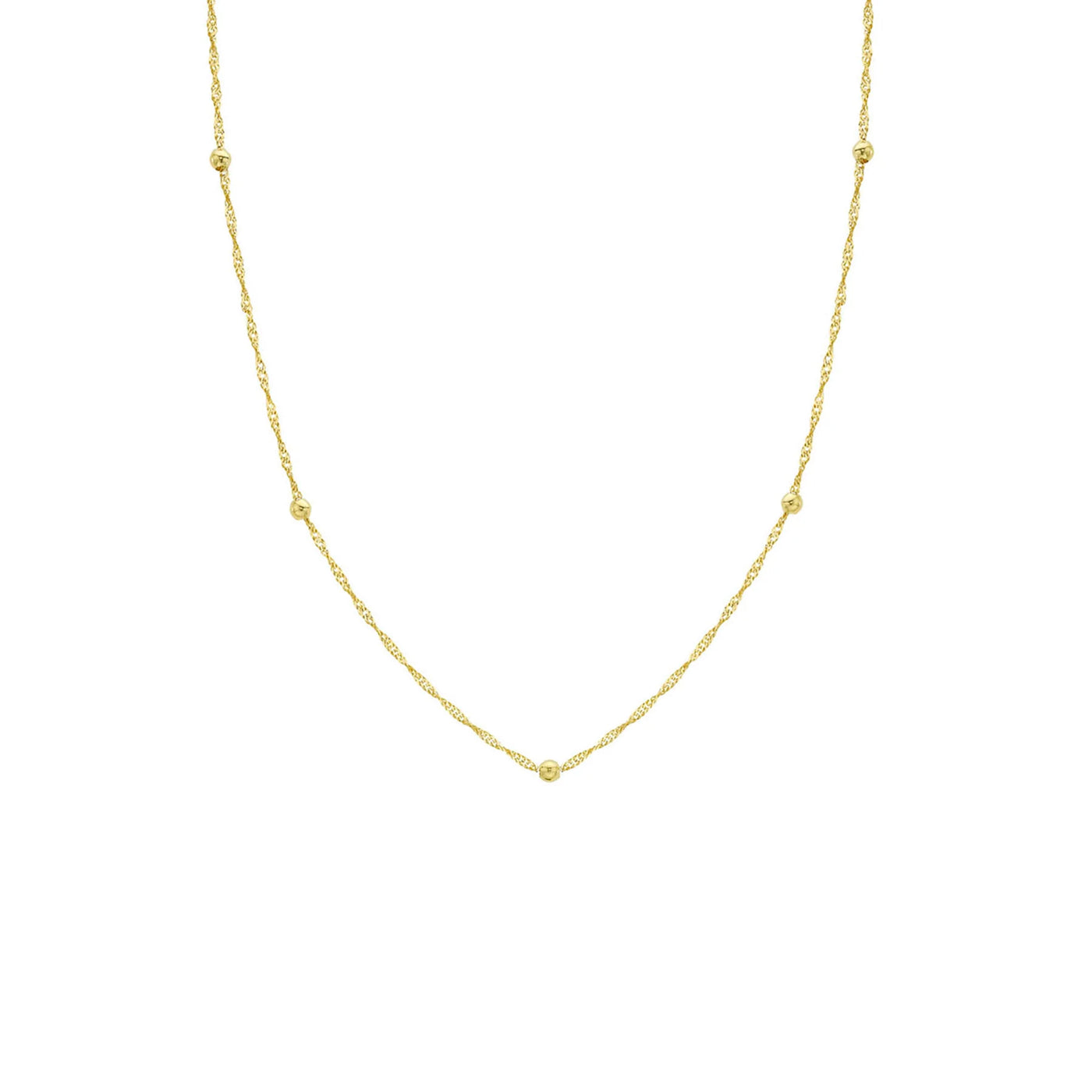 9ct Yellow Gold Small Ball Twist Chain Necklace