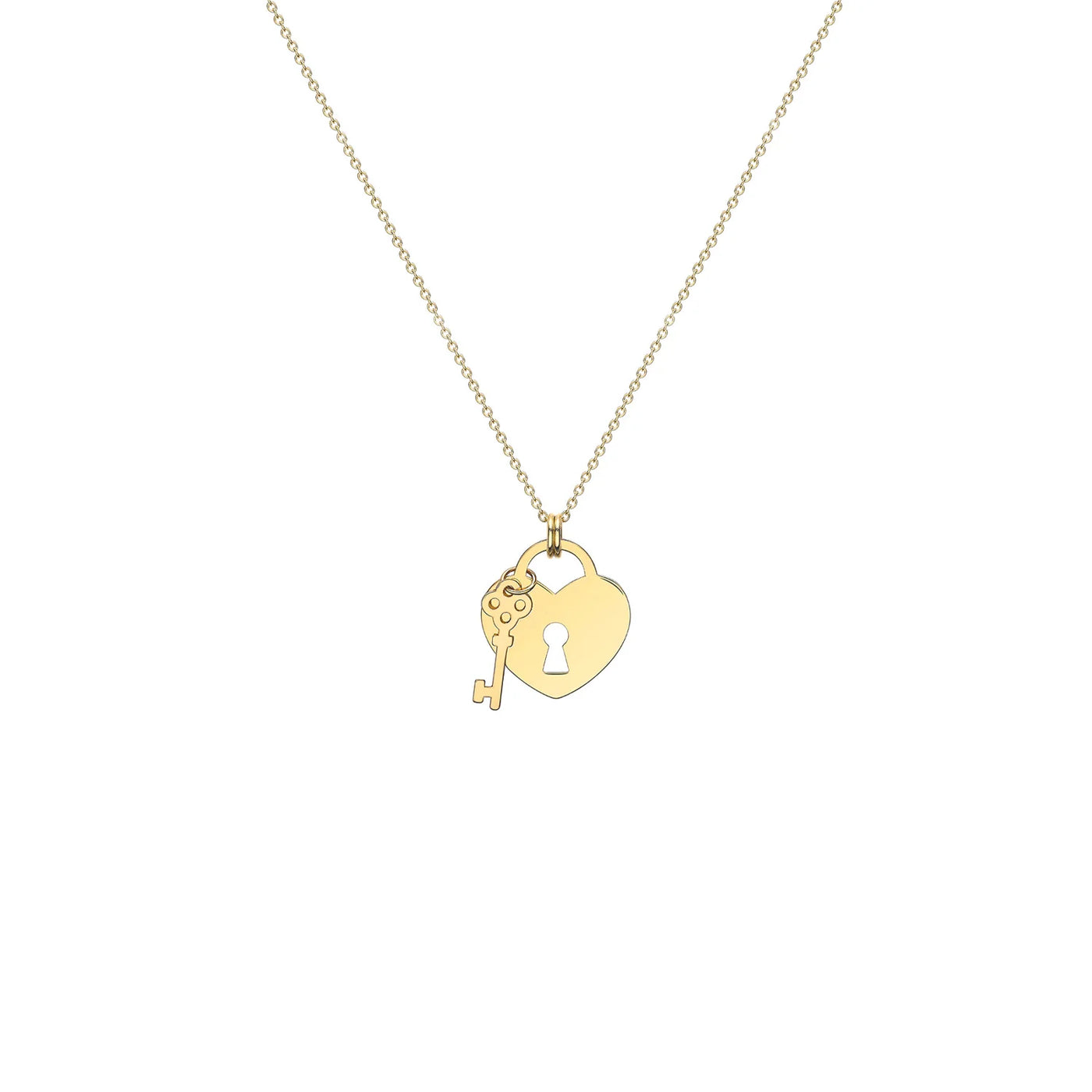 9ct Yellow Gold Padlock & Key Necklace