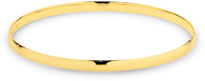 9ct 4mm Wide Solid Bangle