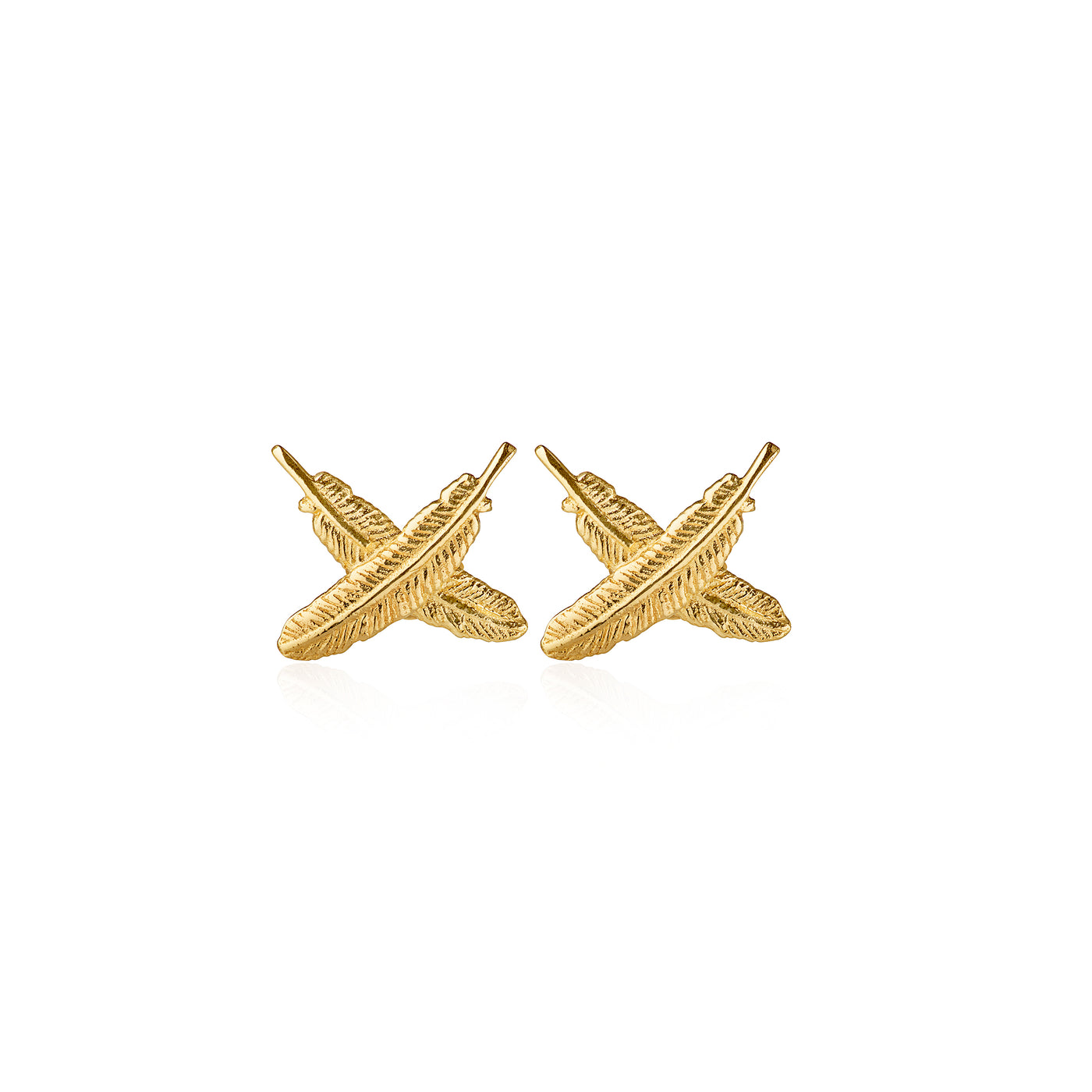 Feather Kisses Stud - Gold