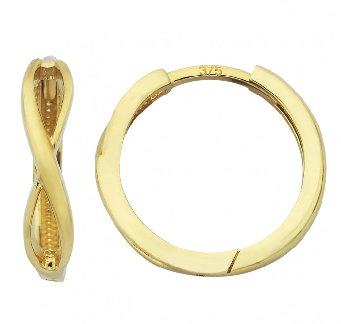9ct Gold Infinity Hoops