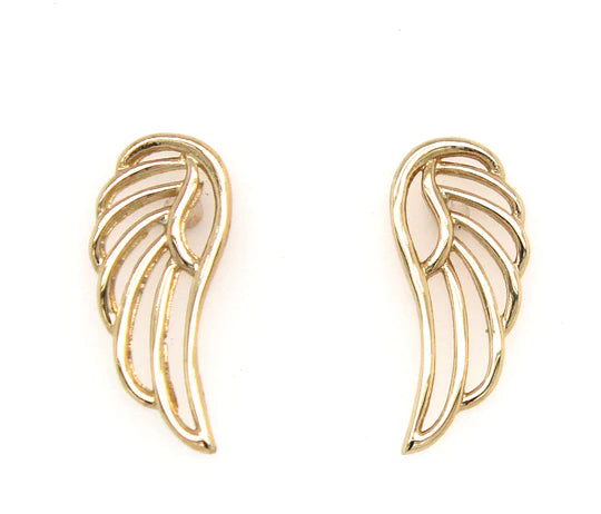 9ct Yellow Gold Angel Wing Stud Earrings