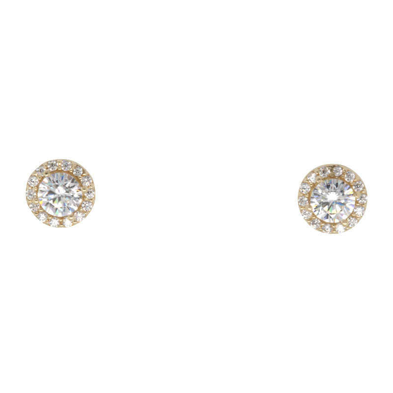 9ct Yellow Gold Stud Earrings With Cubic Zirconia
