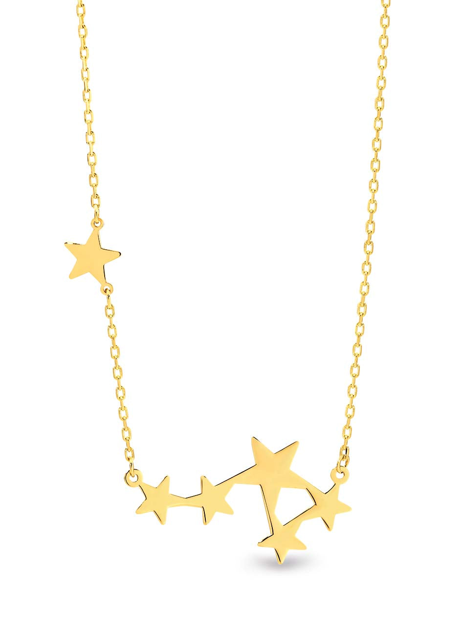 9ct Gold Stars Necklace