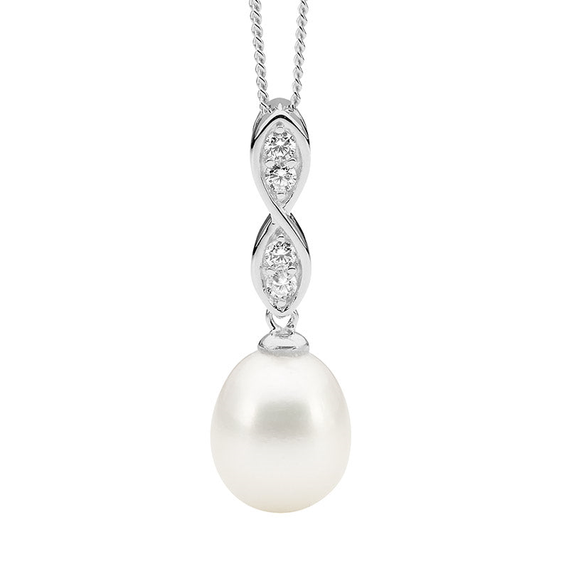 Twist Pearl Drop Necklace