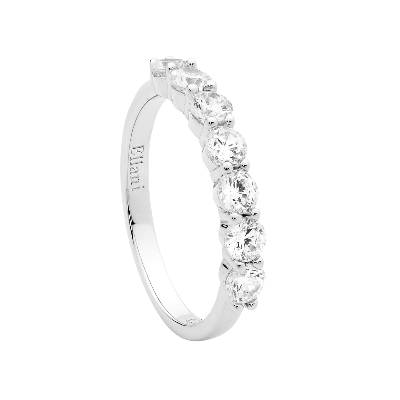 Seven Stone Sterling Silver Ring with CZ