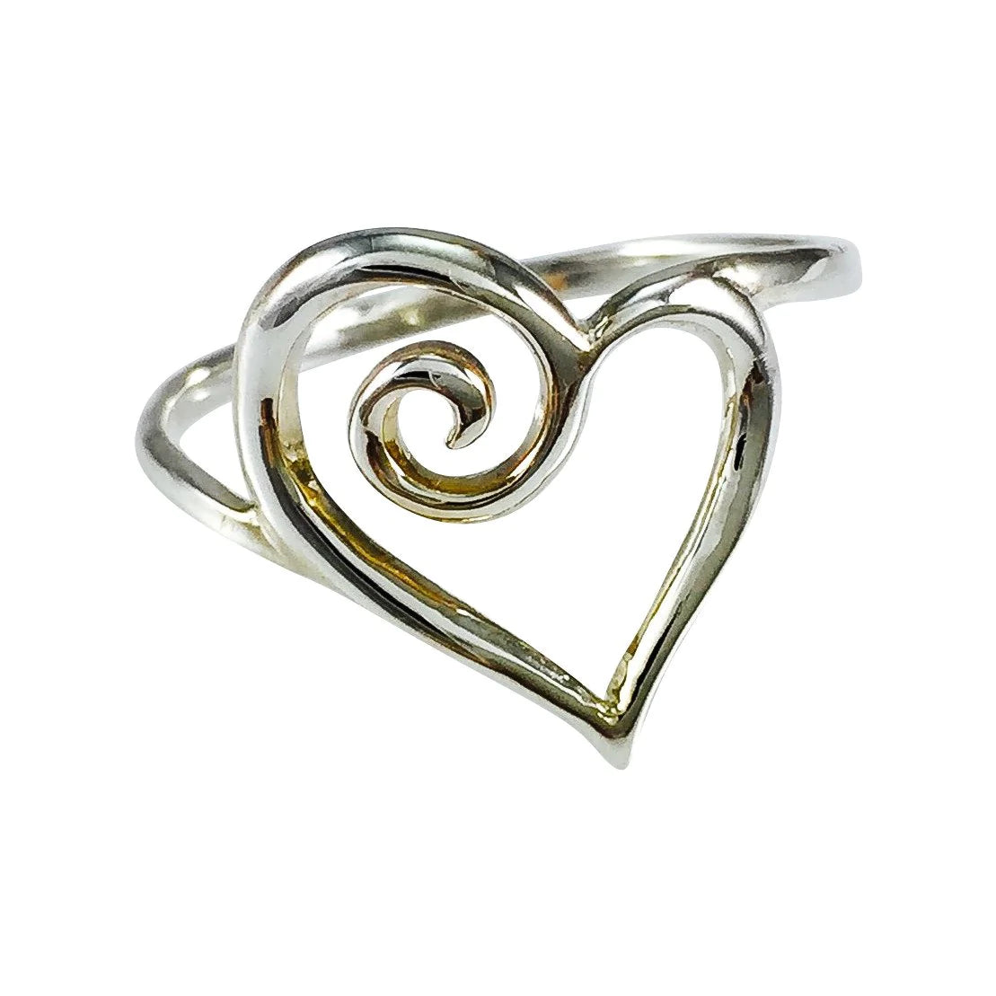 Sterling Koru Heart Ring