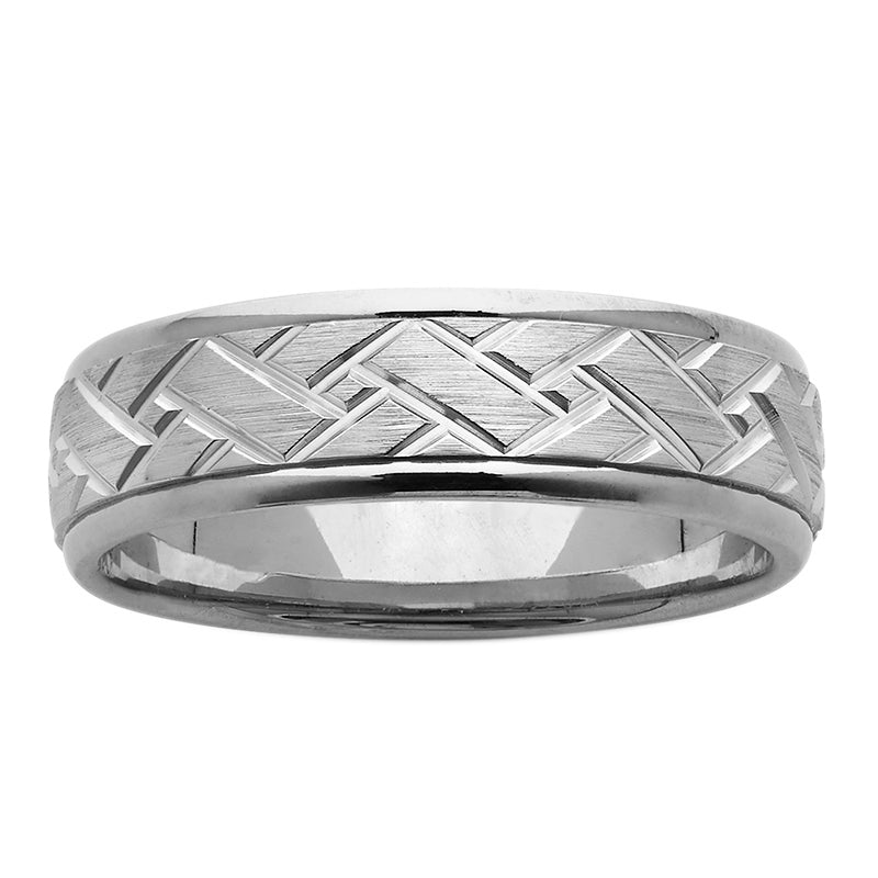 Gents Sterling Silver Band with Woven Design