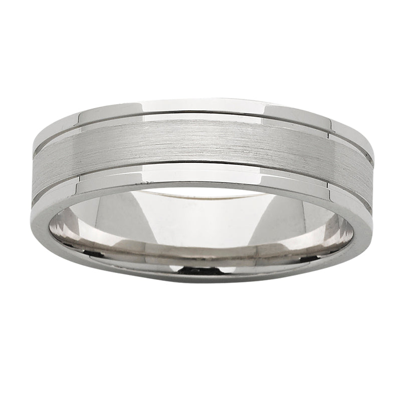 Gents Sterling Silver Band with Brushed Finish