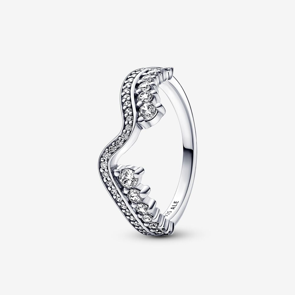 Sparkling Asymmetric Wave Ring