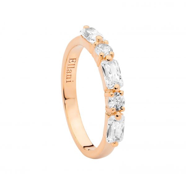Rose Gold Plate Ring With Cubic Zirconia