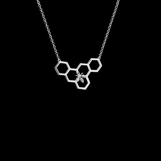 Evolve Silver Honeycomb Necklace (Healing)