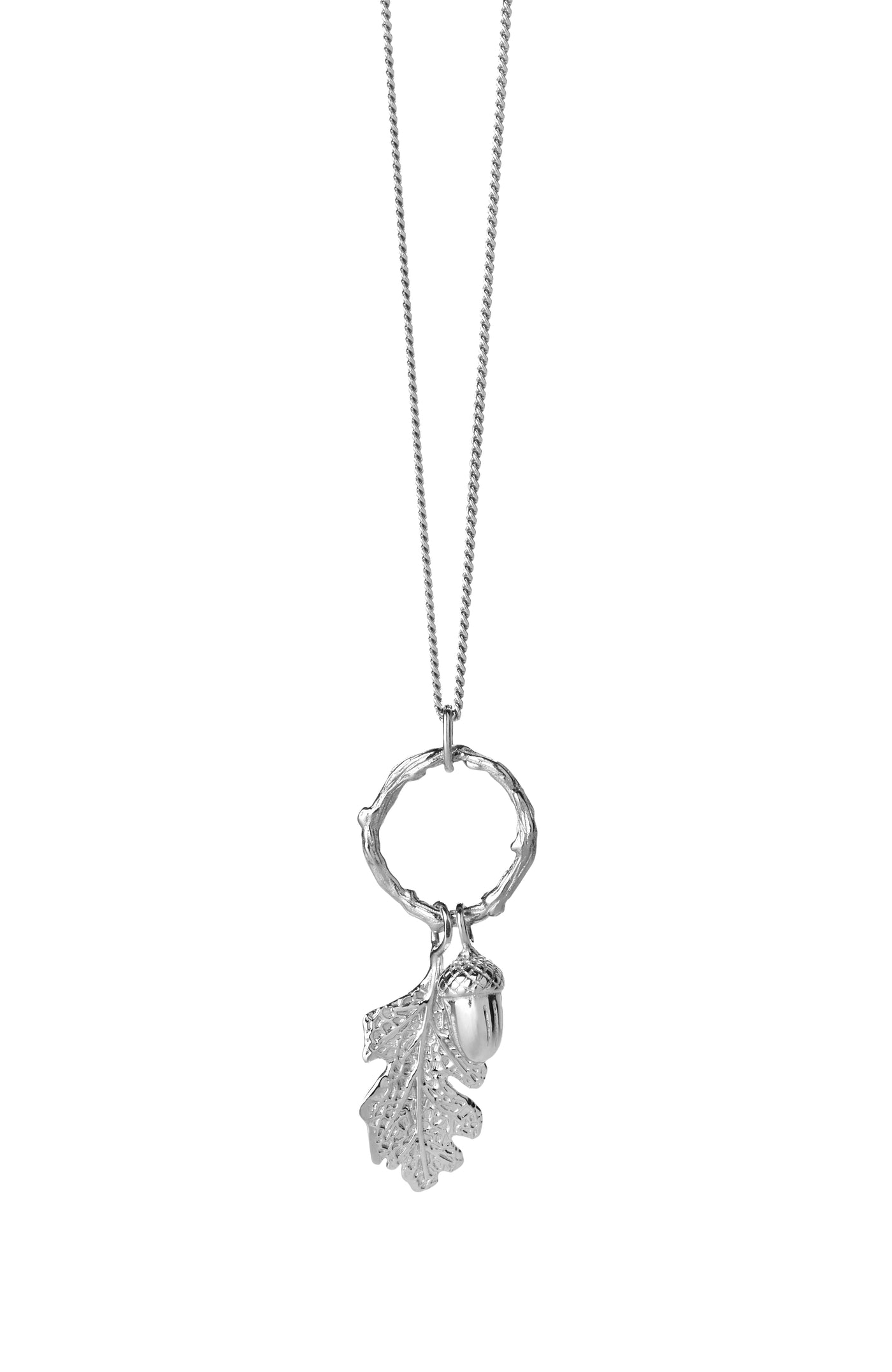 Acorn & Leaf Loop Necklace