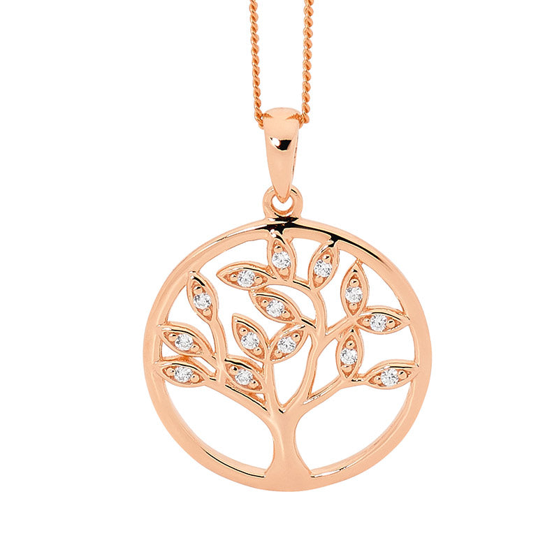 Tree of Life Rose Gold Plate Necklace