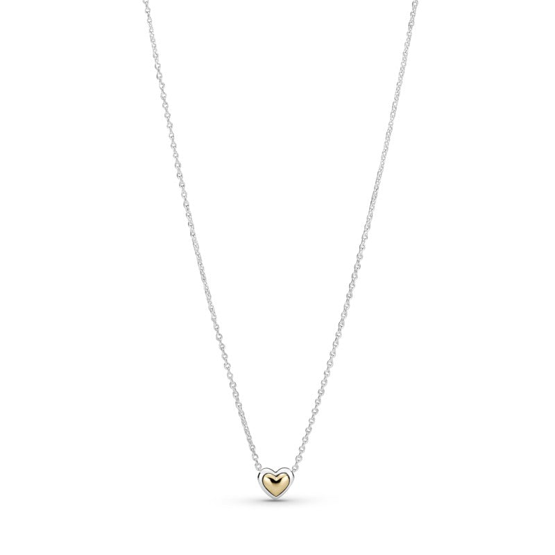 Domed Golden Heart Collier Necklace
